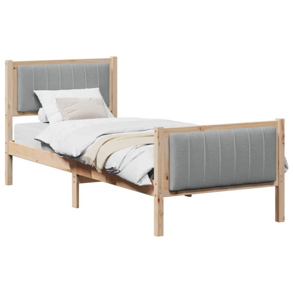 Estructura de cama con cabecera Marrón y gris claro 80 x 200 cm M 3