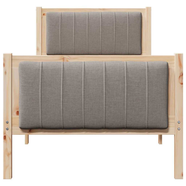 Estructura de cama con cabecera Marrón y taupe 80 x 200 cm M 5