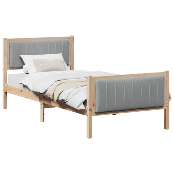 Estructura de cama con cabecera Marrón y gris claro 90 x 190 cm M 3