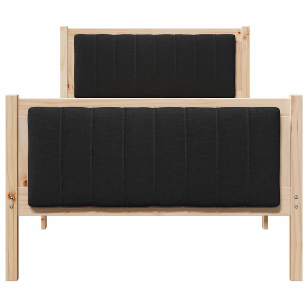 Estructura de cama con cabecera Marrón y negro 90 x 190 cm M 5