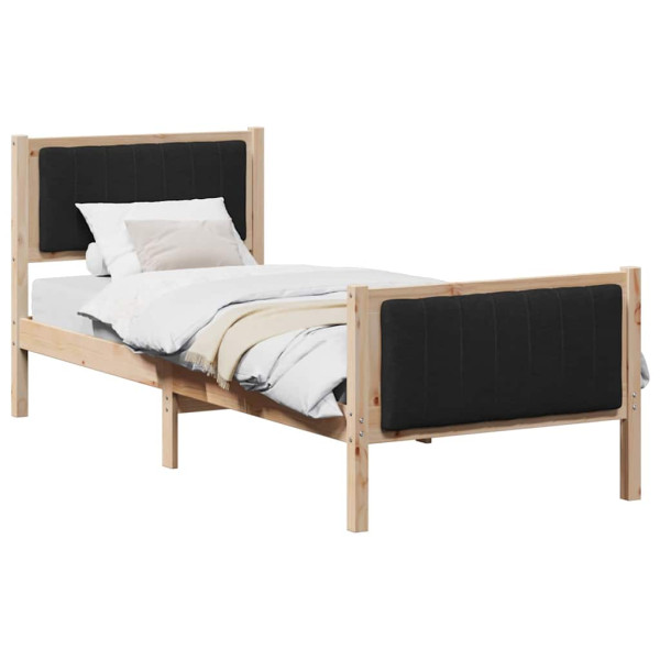 Estructura de cama con cabecera Marrón y negro 75 x 190 cm M 3