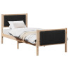 Estructura de cama con cabecera Marrón y negro 75 x 190 cm 3