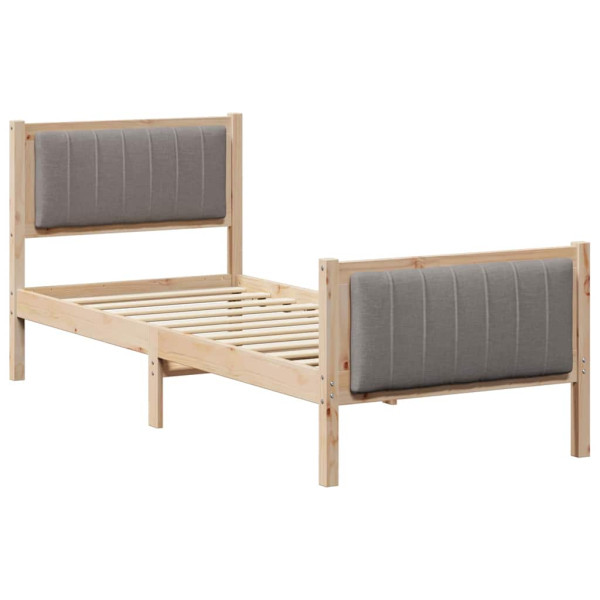 Estructura de cama con cabecera Marrón y taupe 75 x 190 cm M 2