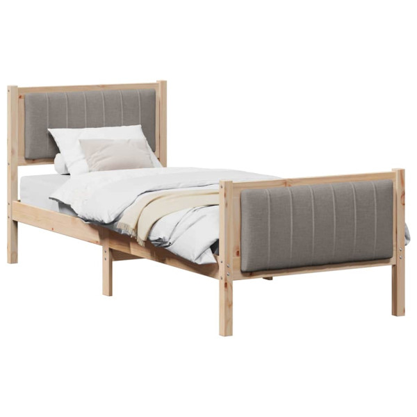 Estructura de cama con cabecera Marrón y taupe 75 x 190 cm M 3
