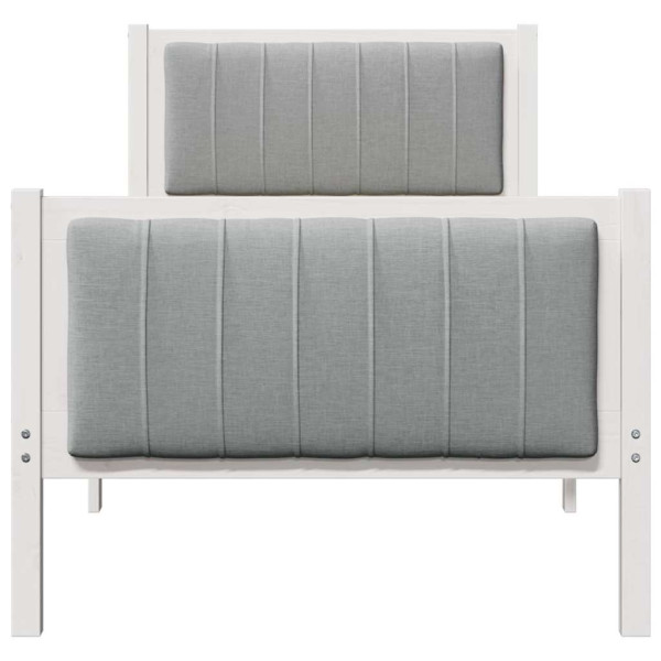 Estructura de cama con cabecera y gris claro 75 x 190 cm M 5