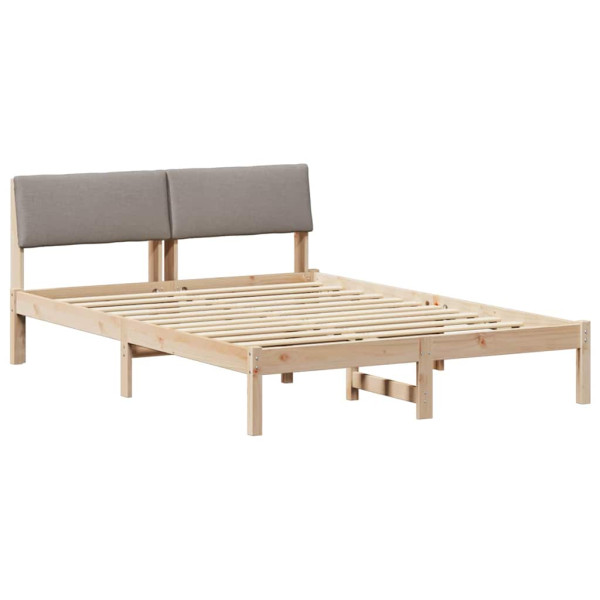 Estructura de cama con cabecera Marrón y taupe 140 x 190 cm M 2
