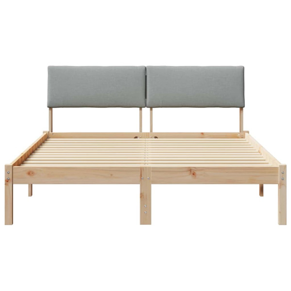 Estructura de cama Marrón y gris claro 135 x 190 cm M 5