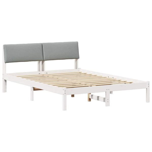 Estructura de cama con cabecera y gris claro 135 x 190 cm M 2