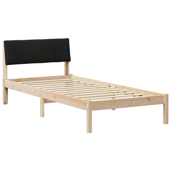 Estructura de cama con cabecera Marrón y negro 100 x 200 cm M 2