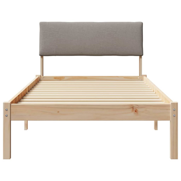 Estructura de cama con cabecera Marrón y taupe 100 x 200 cm M 5