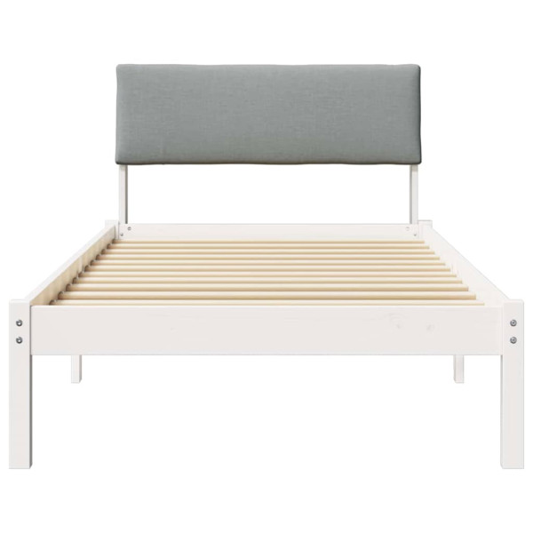 Estructura de cama con cabecera y gris claro 90 x 200 cm M 5