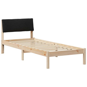 Estructura de cama con cabecera Marrón y negro 80 x 200 cm H