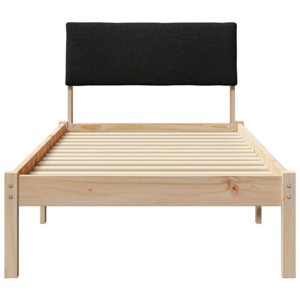 Estructura de cama con cabecera Marrón y negro 80 x 200 cm M 5