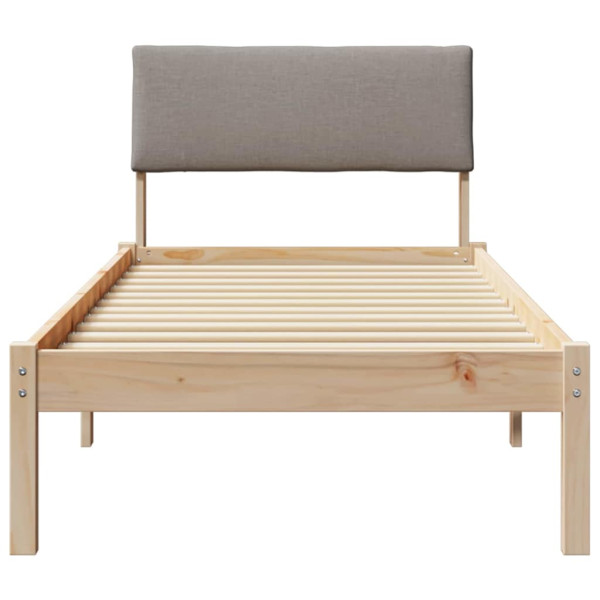 Estructura de cama con cabecera Marrón y taupe 80 x 200 cm M 5