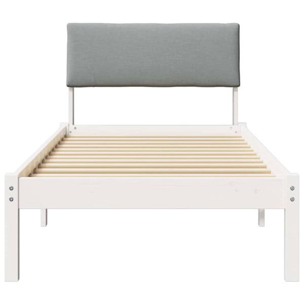 Estructura de cama con cabecera y gris claro 80 x 200 cm M 5