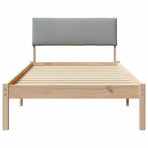 Estructura de cama con cabecera Marrón y gris claro 90 x 190 cm M 5