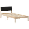 Estructura de cama con cabecera Marrón y negro 90 x 190 cm 2