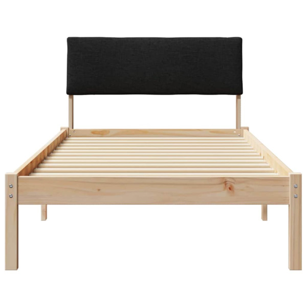 Estructura de cama con cabecera Marrón y negro 90 x 190 cm M 5