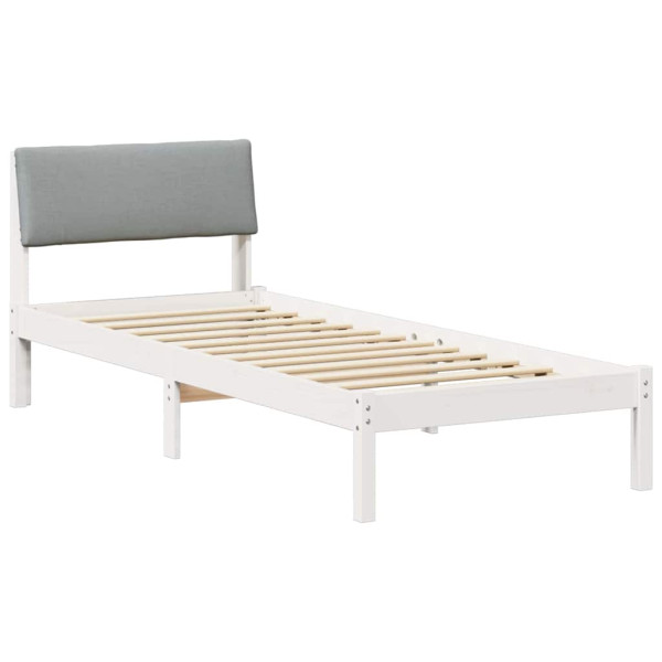 Estructura de cama con cabecera y gris claro 75 x 190 cm M 2