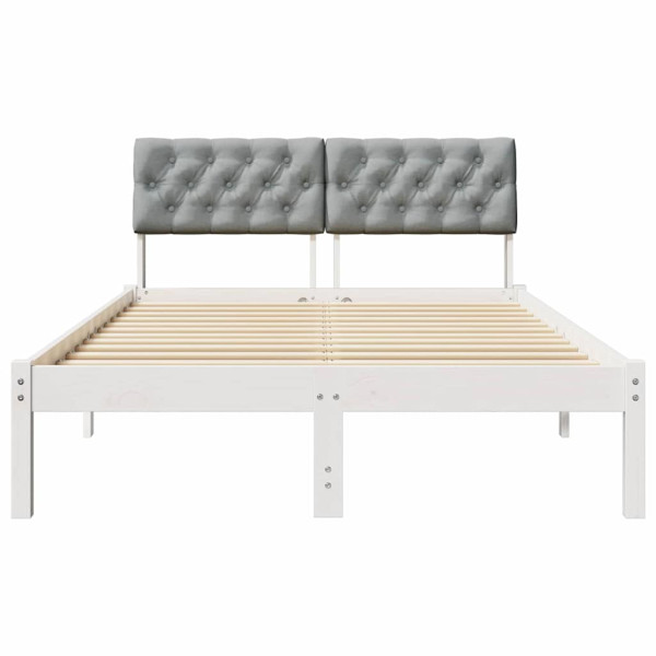 Estructura de cama con cabecera y gris claro 120 x 190 cm M 5