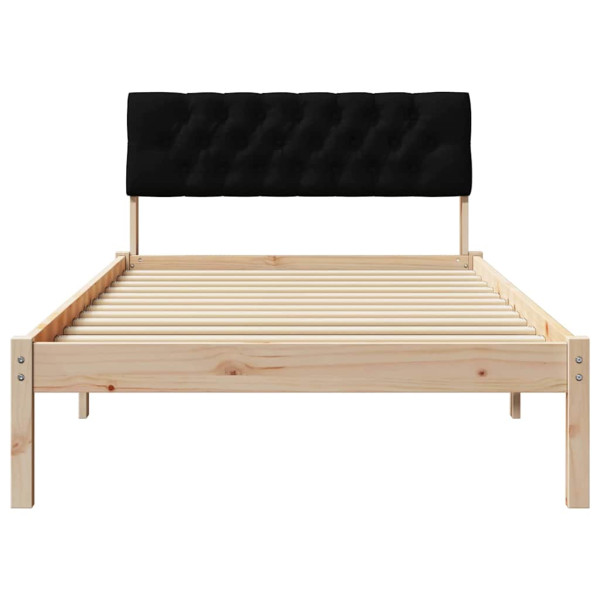 Estructura de cama con cabecera Marrón y negro 100 x 200 cm M 5