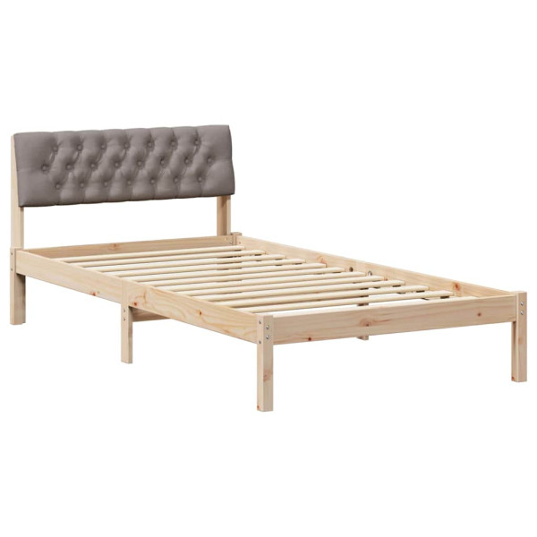 Estructura de cama con cabecera Marrón y taupe 100 x 200 cm M 2