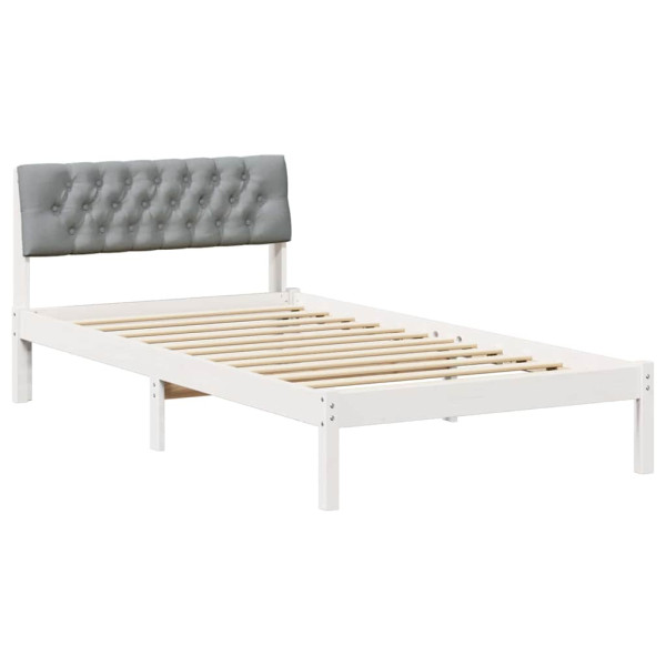 Estructura de cama con cabecera y gris claro 100 x 200 cm M 2