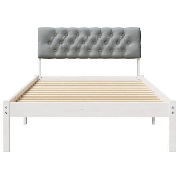 Estructura de cama con cabecera y gris claro 100 x 200 cm M 5