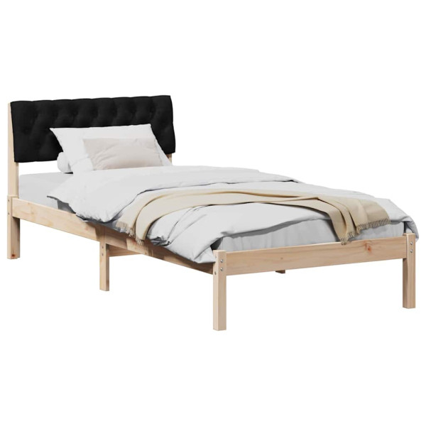 Estructura de cama con cabecera Marrón y negro 90 x 200 cm M 3