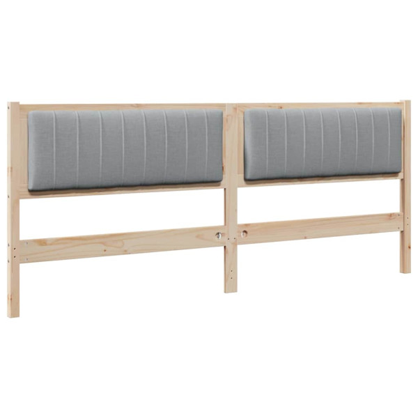 Cabecero tapizado Marrón 200 cm Madera de Pino Sólido y Tela M 2