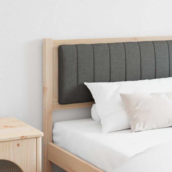 Cabecero tapizado Marrón 200 cm Madera de Pino Sólido y Tela D