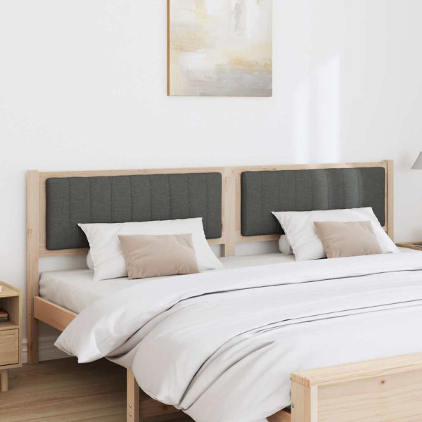 Cabecero tapizado Marrón 200 cm Madera de Pino Sólido y Tela M 3