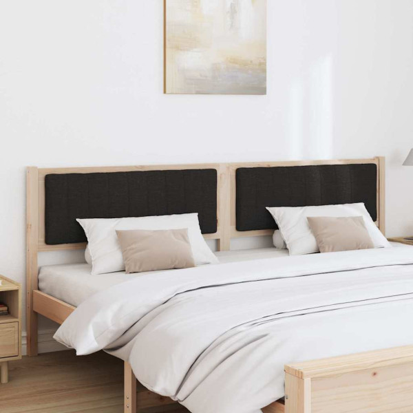 Cabecero tapizado Marrón 200 cm Madera de Pino Sólido y Tela M 3