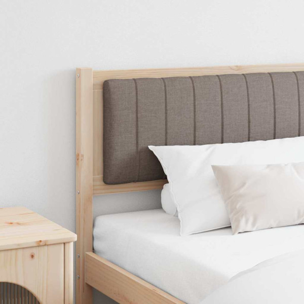 Cabecero tapizado Marrón 200 cm Madera de Pino Sólido y Tela D