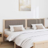Cabecero tapizado Marrón 200 cm Madera de Pino Sólido y Tela 3