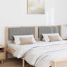 Cabecero tapizado Marrón 180 cm Madera de Pino Sólido y Tela 3