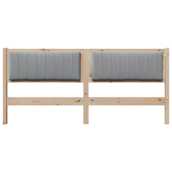 Cabecero tapizado Marrón 180 cm Madera de Pino Sólido y Tela M 4