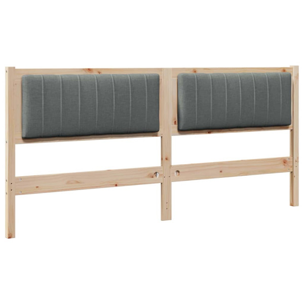 Cabecero tapizado Marrón 180 cm Madera de Pino Sólido y Tela M 2