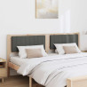 Cabecero tapizado Marrón 180 cm Madera de Pino Sólido y Tela 3