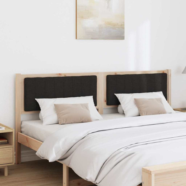 Cabecero tapizado Marrón 180 cm Madera de Pino Sólido y Tela M 3