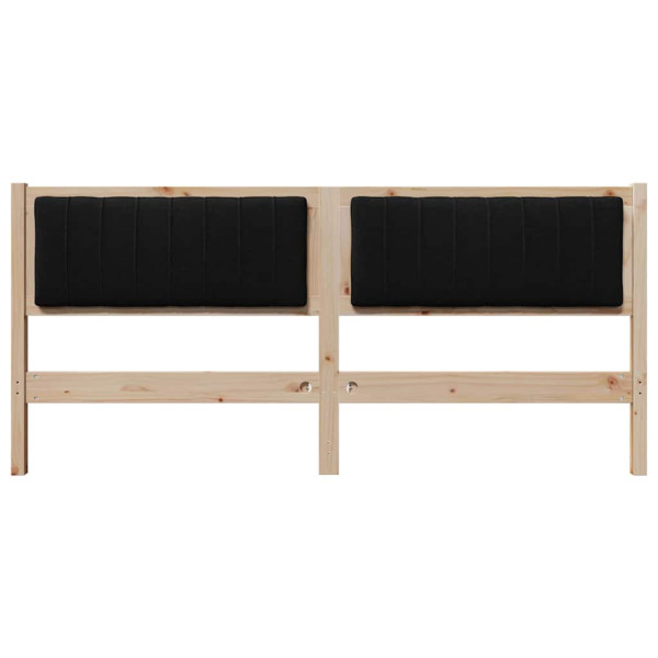 Cabecero tapizado Marrón 180 cm Madera de Pino Sólido y Tela M 4