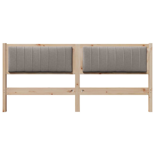 Cabecero tapizado Marrón 180 cm Madera de Pino Sólido y Tela M 4