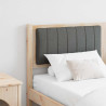 Cabecero tapizado Marrón 160 cm Madera de Pino Sólido y Tela 1