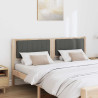 Cabecero tapizado Marrón 150 cm Madera de Pino Sólido y Tela 3