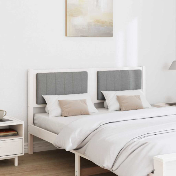 Cabecero tapizado 140 cm Madera de Pino Sólido y Tela M 3