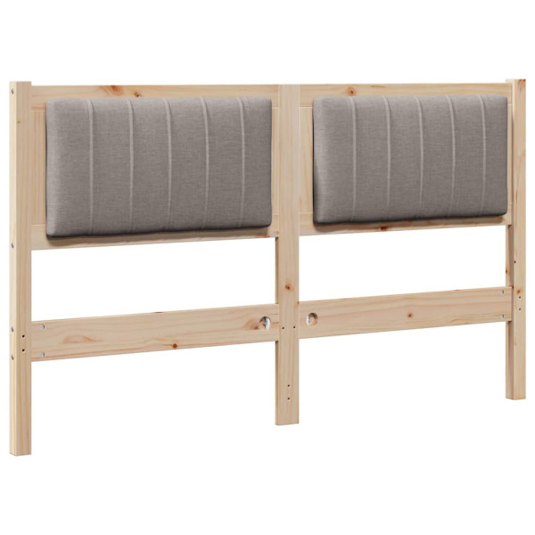 Cabecero tapizado Marrón 135 cm Madera de Pino Sólido y Tela M 2