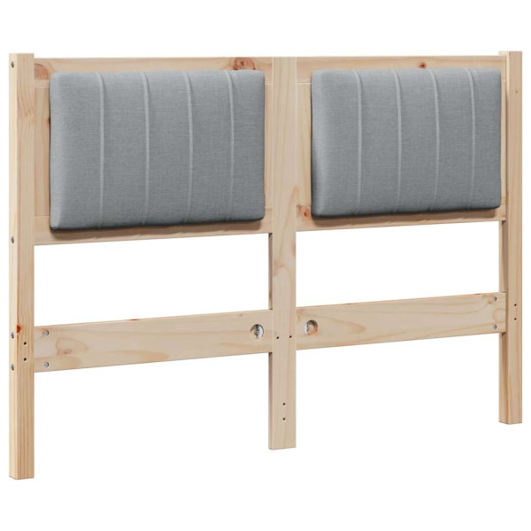 Cabecero tapizado Marrón 120 cm Madera de Pino Sólido y Tela M 2