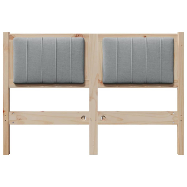 Cabecero tapizado Marrón 120 cm Madera de Pino Sólido y Tela M 4