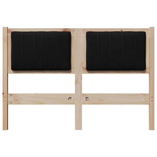 Cabecero tapizado Marrón 120 cm Madera de Pino Sólido y Tela M 4