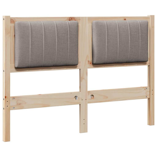 Cabecero tapizado Marrón 120 cm Madera de Pino Sólido y Tela M 2